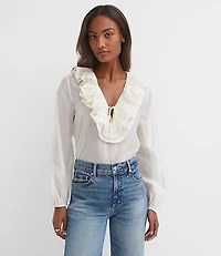 Ruffle Tie Neck Blouse