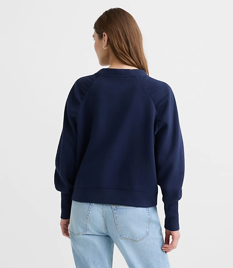 Shirred Shoulder Sweatshirt