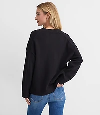 Petite Slouchy V-Neck Sweater