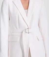 Petite LOFT Versa Crepe Drape Belted Blazer