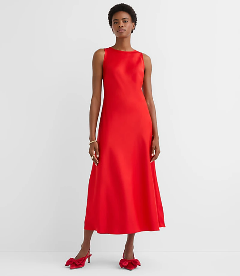 Satin Bias Midi Dress