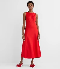 Satin Bias Midi Dress