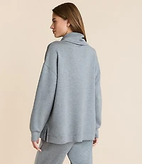 Lou & Grey Heathered Scubasoft Cowl Neck Tunic Top