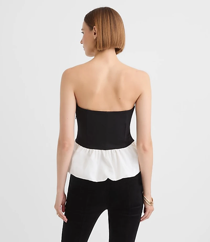Taffeta Ponte Strapless Bubble Top