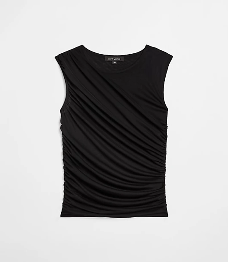 LOFT Versa Mesh Ruched Tank Top