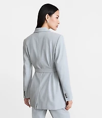 LOFT Versa Seasonless Stretch Tie Waist Blazer Heather