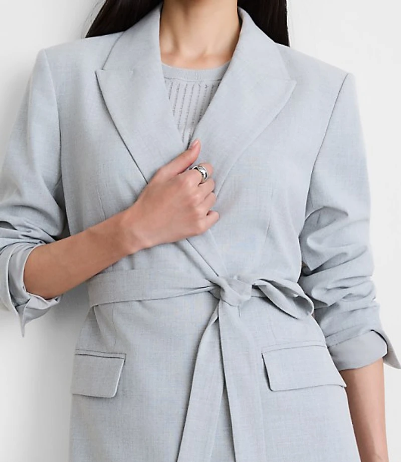 LOFT Versa Seasonless Stretch Tie Waist Blazer Heather