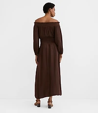Smocked Off The Shoulder Maxi Dress
