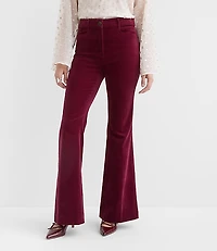 Slim Flare Pants Stretch Velvet