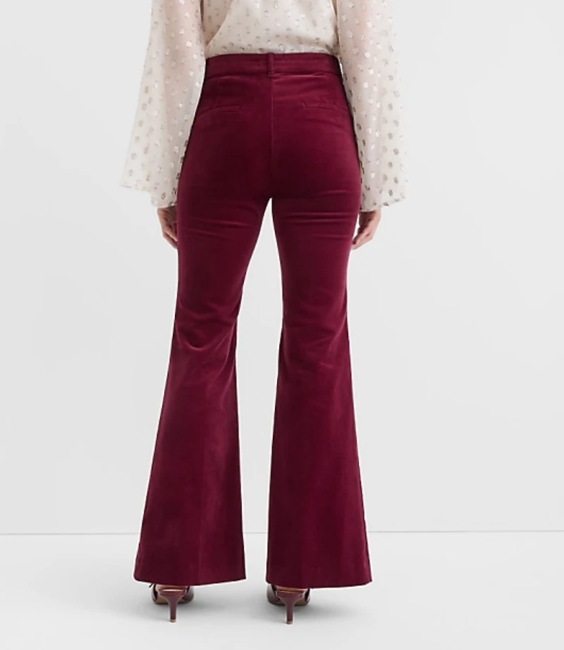 Slim Flare Pants Stretch Velvet