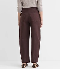 Petite Curvy High Rise Barrel Jeans in Iced Espresso