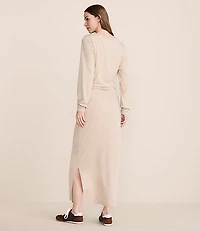 Lou & Grey Heathered Brushed Jersey Cinched Maxi Dress