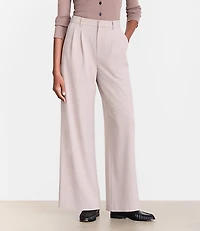 LOFT Versa Seasonless Stretch Double Pleat Wide Leg Pants Stripe
