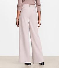 LOFT Versa Seasonless Stretch Double Pleat Wide Leg Pants Stripe