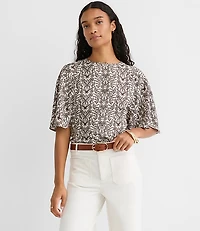 Petite Lace Garden Cape Sleeve Top