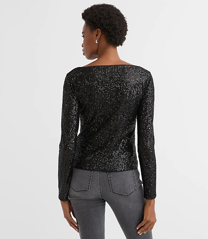 Petite Sequin Long Sleeve Tee