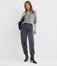 Petite Sparkle V-Neck Relaxed Everyday Sweater
