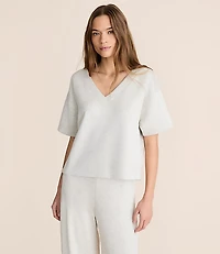 Lou & Grey Heathered Scubasoft Dolman V-Neck Tee
