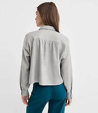 Petite Sparkle Herringbone Modern Everyday Shirt