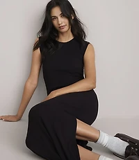 Lou & Grey Ribbed Open Back Midi Dress