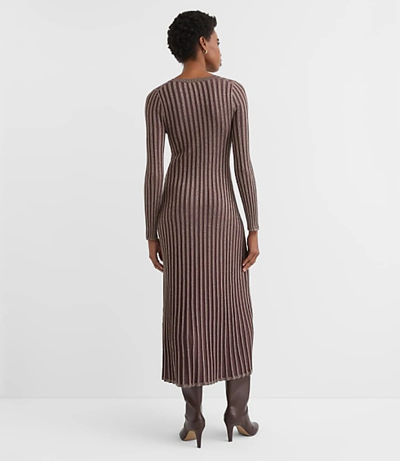Petite Shimmer Ribbed Mock Neck Maxi Sweater Dress