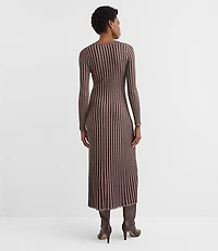 Petite Shimmer Ribbed Mock Neck Maxi Sweater Dress