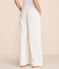 Lou & Grey Heathered Cozy Cotton Pleated Wide Leg Pants