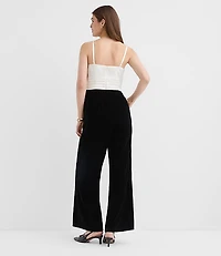 Petite Satin Velvet Strapless Jumpsuit
