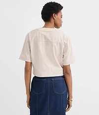 Striped Short Sleeve Jacket