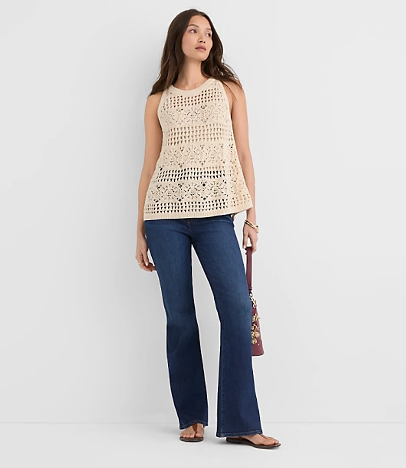 Mosaic Pointelle Sweater Tank Top