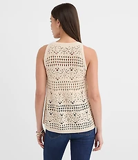 Mosaic Pointelle Sweater Tank Top