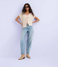 Pointelle Bow Wedge Sweater