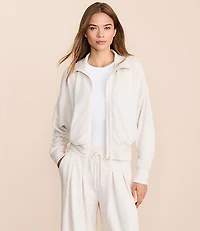 Lou & Grey Heathered Cozy Cotton Sweatshirt Jacket