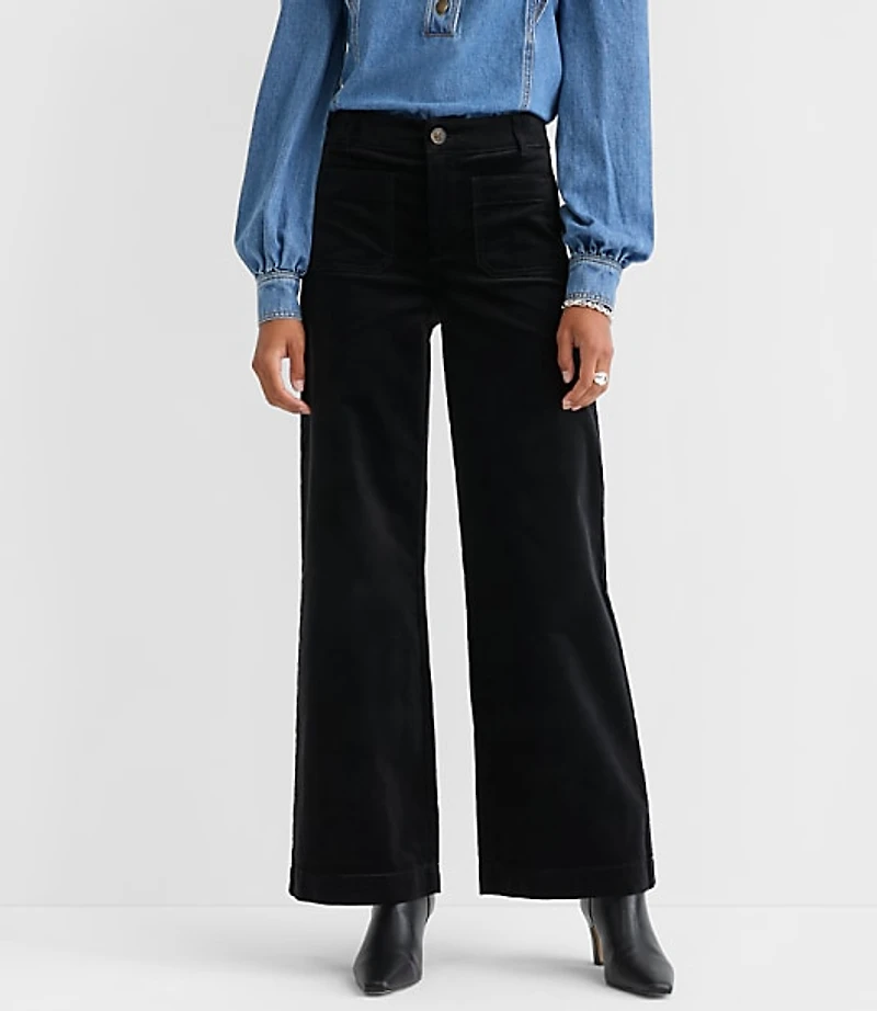 Palmer Wide Leg Pants Stretch Velvet