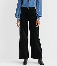 Curvy Palmer Wide Leg Pants Stretch Velvet