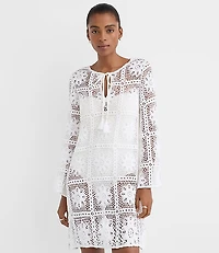 LOFT Beach Floral Tile Crochet Swimsuit Coverup
