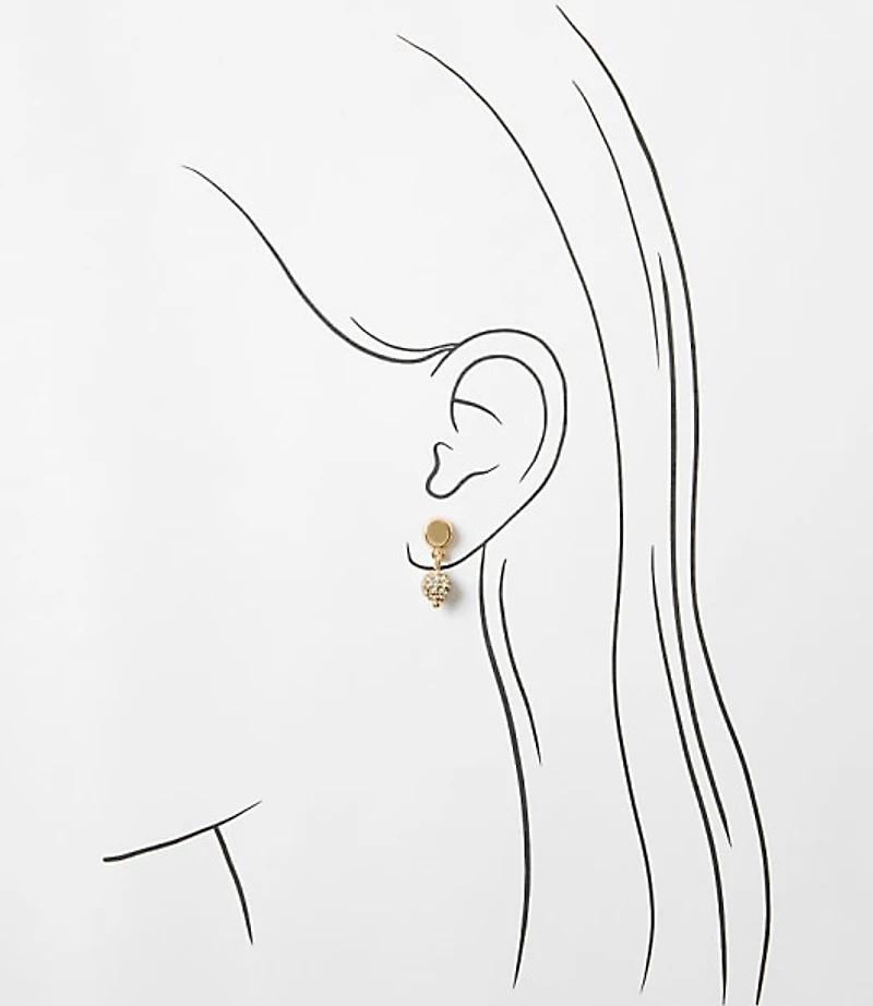 Pave Ball Drop Stud Earring Set