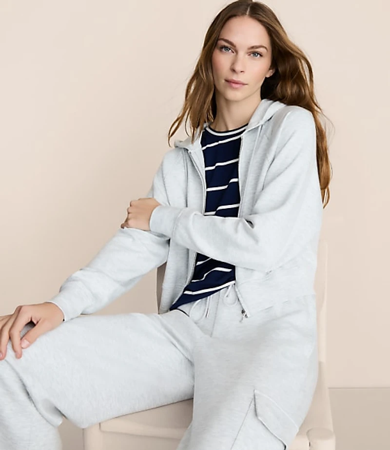 Lou & Grey Heathered Scubasoft Zip Hoodie