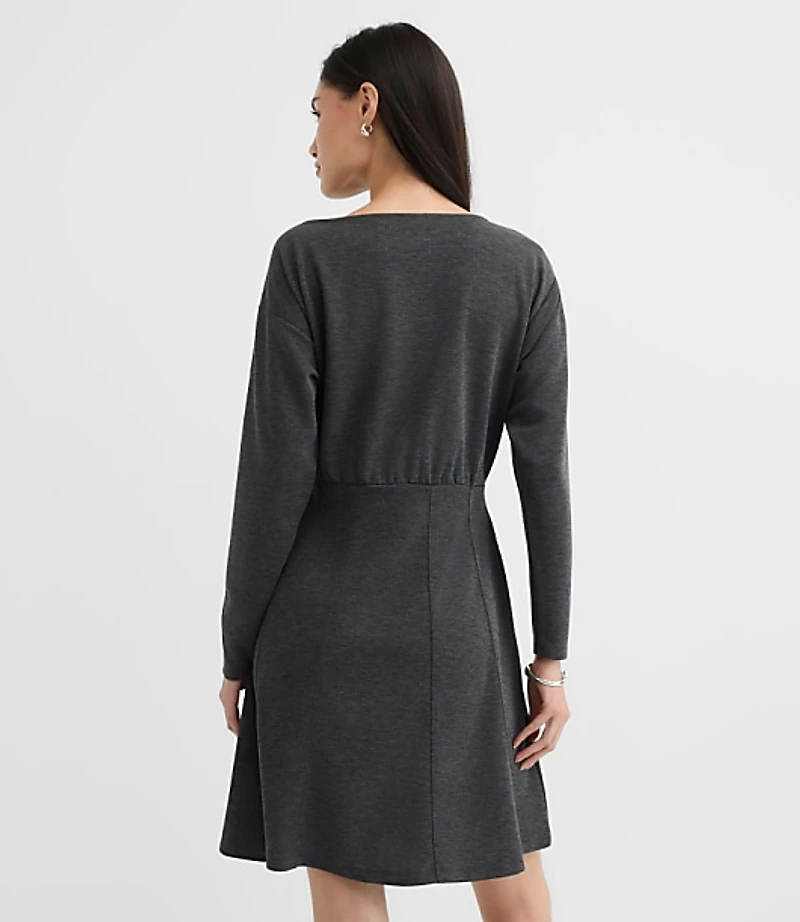 Petite Seamed Sweatshirt Mini Pocket Dress