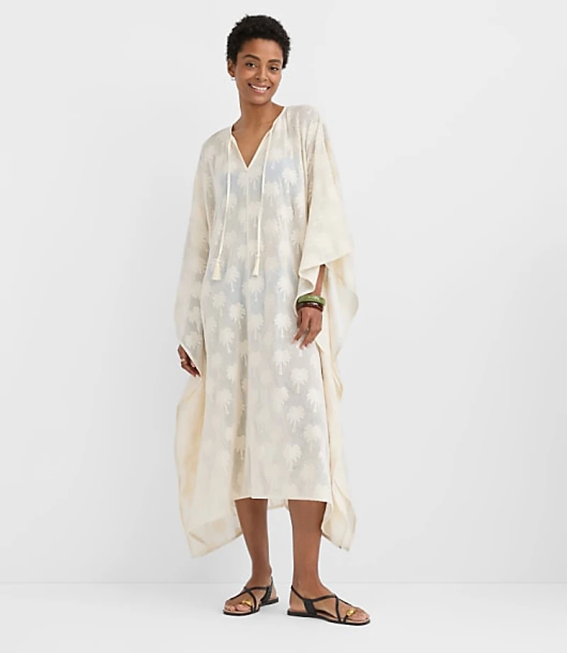 LOFT Beach Palm Mesh Maxi Swimsuit Coverup