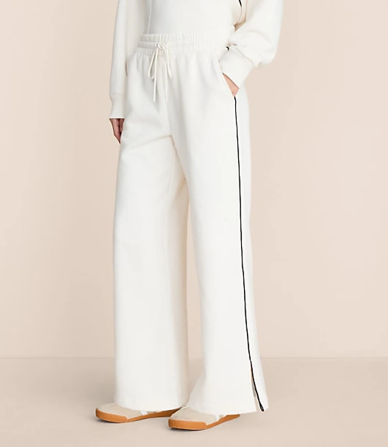 Lou & Grey Piped Elite Fleece Wide Leg Sweatpants