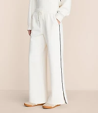 Lou & Grey Piped Elite Fleece Wide Leg Sweatpants