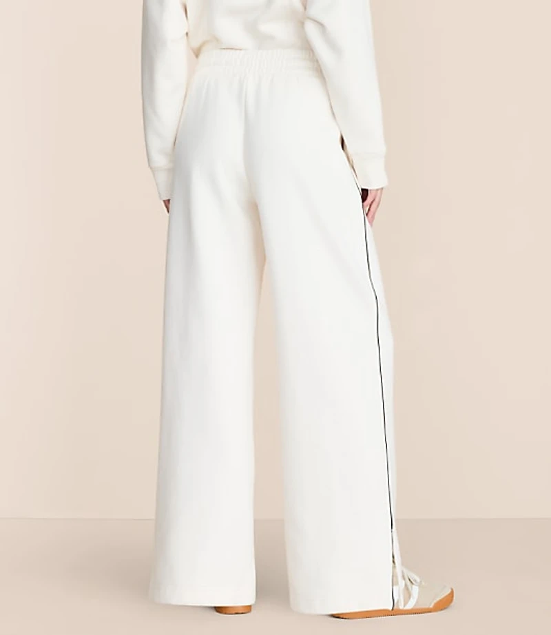 Lou & Grey Piped Elite Fleece Wide Leg Sweatpants