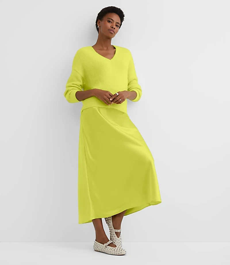 Satin Bias Maxi Skirt
