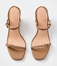Double Buckle Wedge Sandals