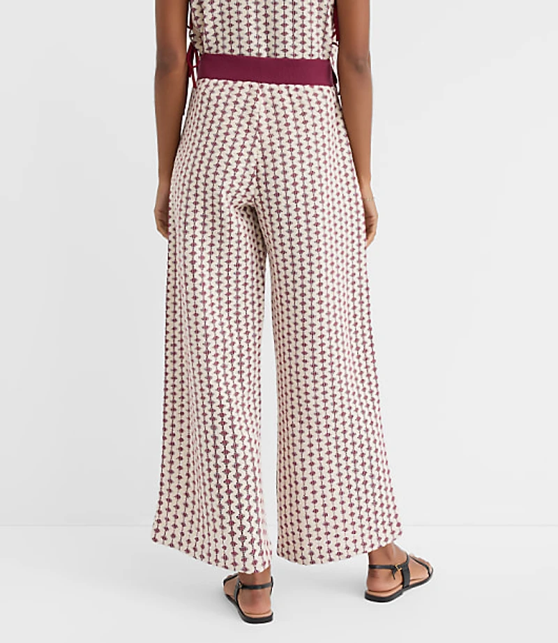 LOFT Beach Geo Crochet Wide Leg Pants