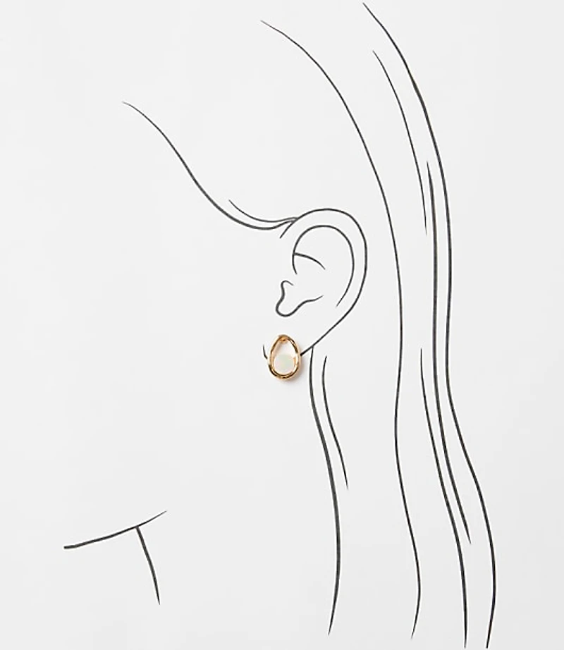 Mother Of Pearl Framed Stud Earrings
