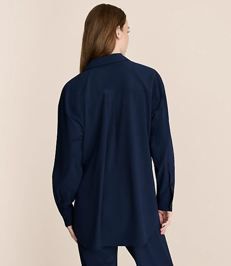 Petite Lou & Grey Seersucker Wanderweave Oversized Pocket Shirt