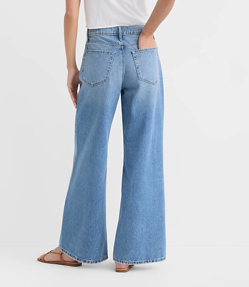 Rivete High Rise Relaxed Wide Leg Jeans Light Wash