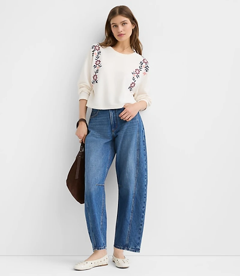 Floral Embroidered Sweatshirt
